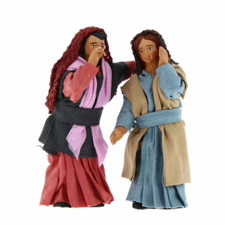 Fanciulle pettegole in terracotta vestita 12 cm