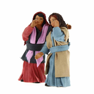 Fanciulle pettegole in terracotta vestita 12 cm