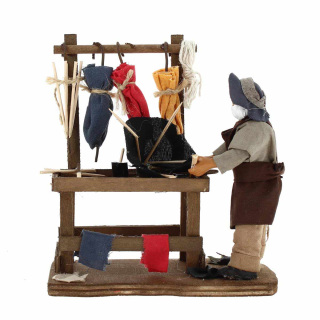 Venditore di ombrelli in terracotta vestita 12 cm
