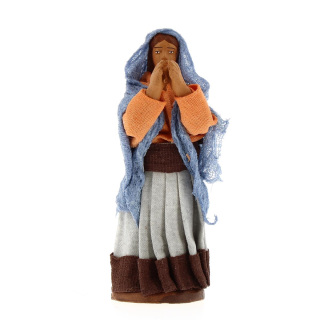Woman praying in dressed terracotta 10 cm