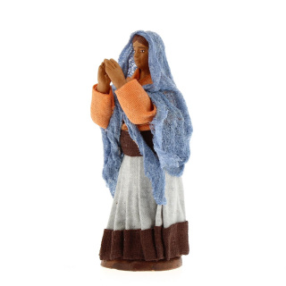 Woman praying in dressed terracotta 10 cm