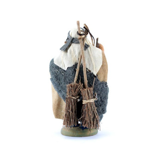 Man with wood faggots in dressed terracotta 10 cm