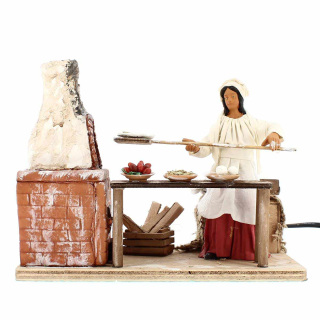 Fornaia in terracotta vestita a movimento 12 cm
