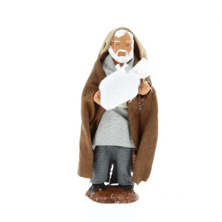 Man with bag on hand in dressed terracotta 7 cm