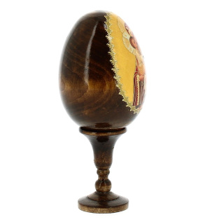 Huevo de madera ruso Virgen con Niño-U 13 cm