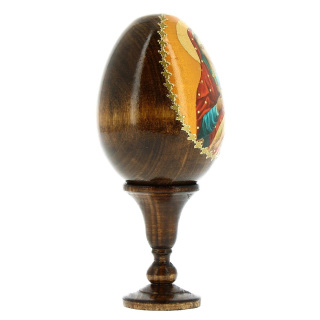 Huevo de madera ruso Virgen con Niño-J 13 cm