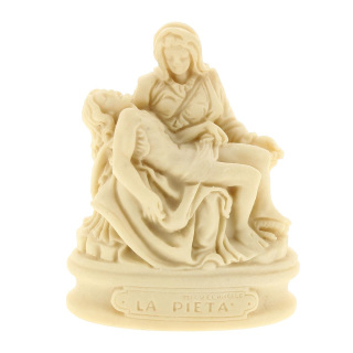 Statuetta della Pietà in resina bianca 9 cm