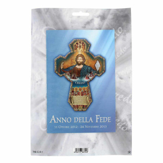 Blister Year of Faith Cross and booklet 10x15 cm