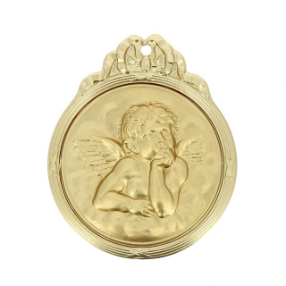 Angel picture golden alluminium 7x8,5 cm