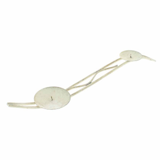 Portacero 2 fiamme metallo bianco 59 cm