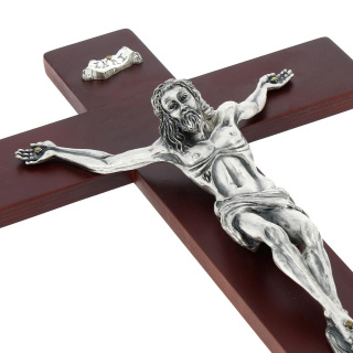 Wooden crucifix with metal body 26x45 cm