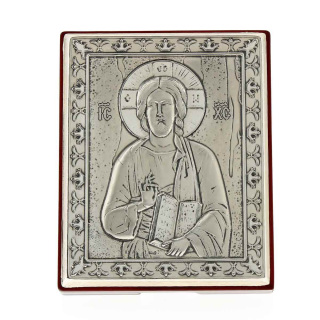 Silver picture Christ Pantocrator 6x8 cm