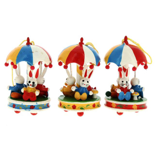 Carousel hanger with rabbits 4x7 cm 6 pcs
