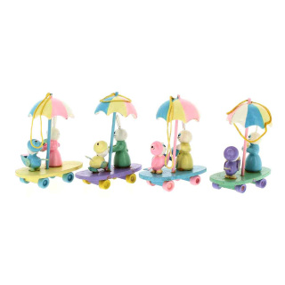 Bunny on skateboard hanger 7x8 cm 4 units