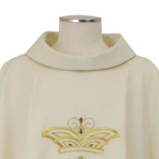 Casulla Mariana bordado rosas de terital lana Chorus