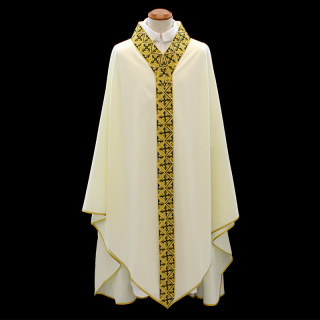 Casulla de poliéster con estampado sublimado cruces
