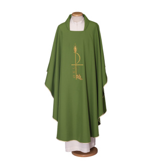 Casulla de poliéster bordado Espiga y Uva Gamma