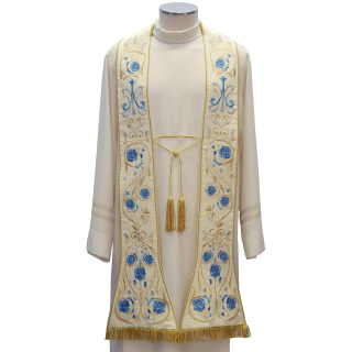 Marian Roman stole in rose moire silk Chorus