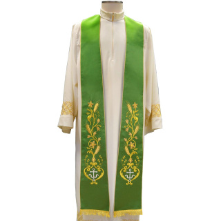 Stole silk satin with embroidery Anchor and decorations Chorus