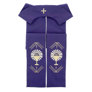 Violet stole with chalice embroidery and halo