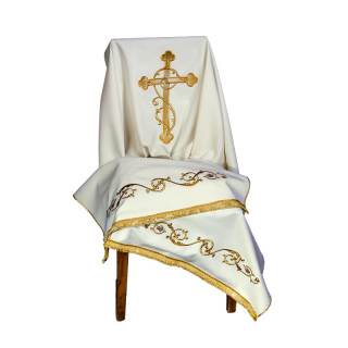 Humeral veil in polyester with Cross embroidery and ornaments Gamma