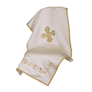 Humeral veil in polyester with golden Cross embroidery Gamma