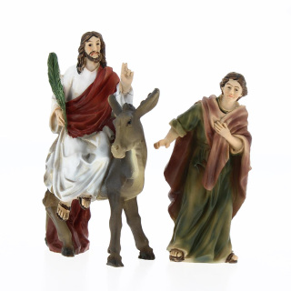 Figure entry of Jesus into Jerusalem Easter nativity scene 9 cm