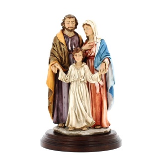 Holy Family painted resin statue 34 cm