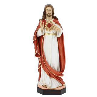 Estatua Sagrado Corazón de Jesús resina pintada 83 cm