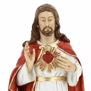 Estatua Sagrado Corazón de Jesús resina pintada 83 cm