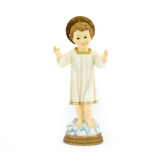 Baby Jesus standing statue in colored resin 30 cm
