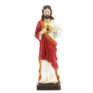Estatua del Sagrado Corazón de Jesús de resina pintada 50 cm