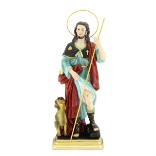 Statua San Rocco in resina colorata 31 cm