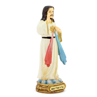 Statua Gesù Misericordioso in resina colorata 13 cm