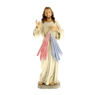 Estatua Jesús Misericordioso resina pintada 21 cm