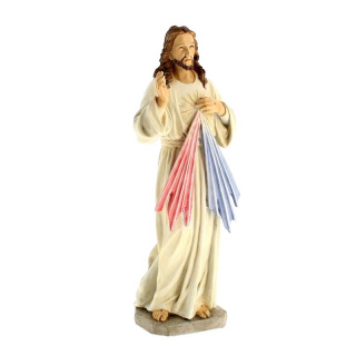 Estatua Jesús Misericordioso resina pintada 21 cm