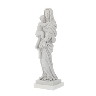 Statua Madonna con Gesù Bambino bianca 27 cm