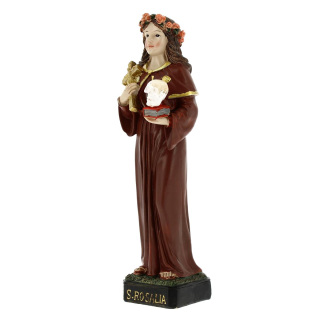 Statua Santa Rosalia resina colorata 21 cm