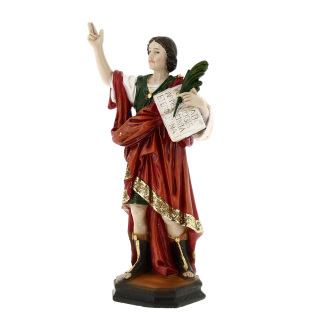 Statua San Pancrazio resina colorata 16 cm