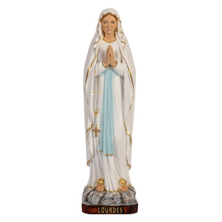 Our Lady of Lourdes painted resin statue 51 cm