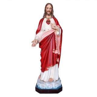 Estatua Sagrado Corazón de Jesús resina pintada 130 cm