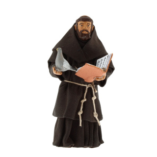 Statue of Saint Francis of Assisi in dressed terracotta 10 cm