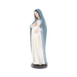 Pregnant Mary statue in colored resin 20 cm