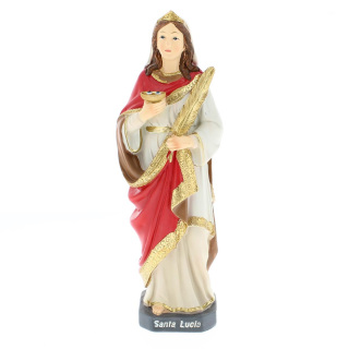 Statua Santa Lucia in resina colorata 29 cm