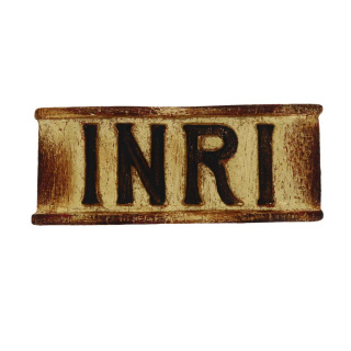 INRI in legno dorato anticato 9x4 cm