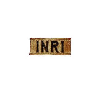 INRI in legno dorato anticato 4x1,5 cm