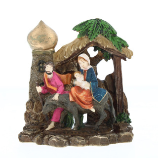 Flight into Egypt in colored resin 10 cm