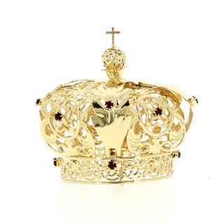 Crown for statue gold metal with rhinestones Diameter 5 cm