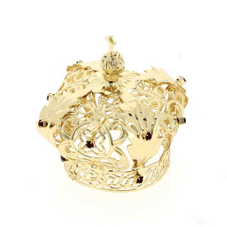 Crown for statue gold metal with rhinestones Diameter 5 cm