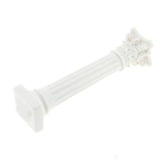 White resin striped column for nativity scene 20 cm